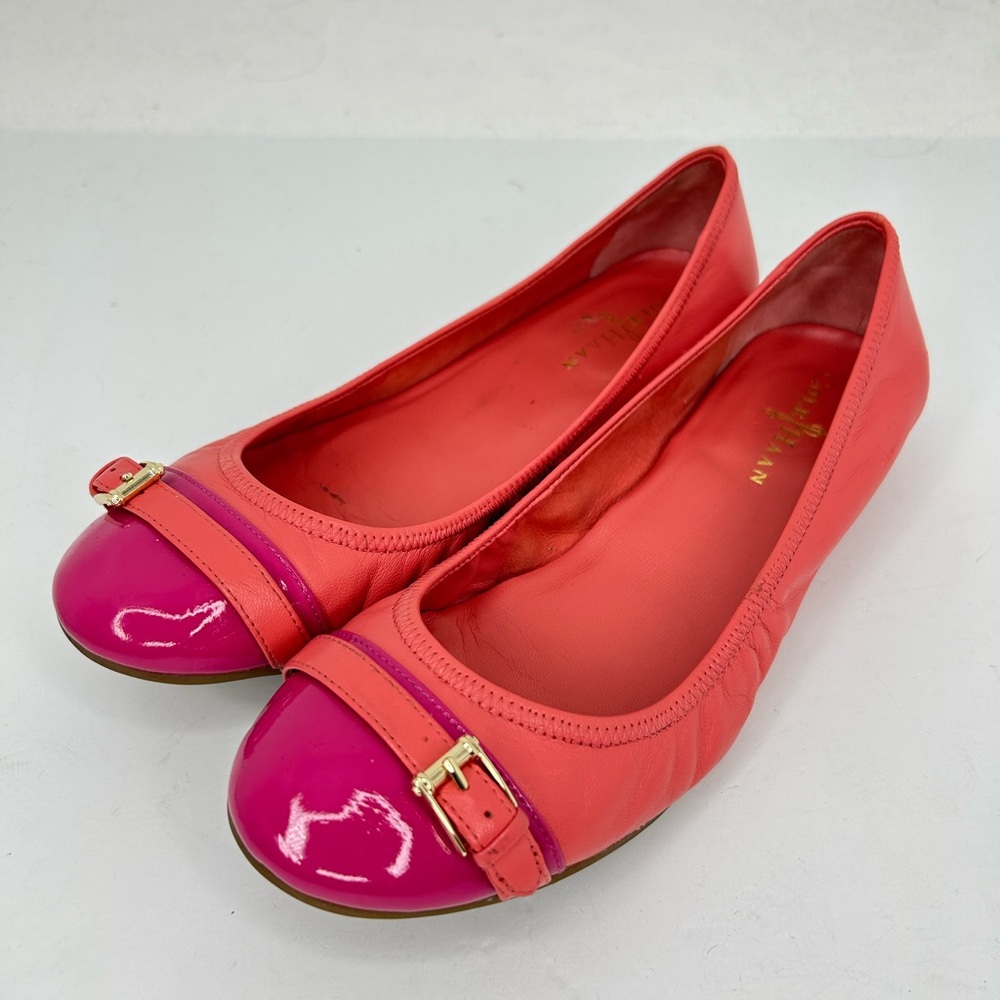 Cole Haan NikeAir Jenni Buckle Ballet Flat Cap Toe Women's Coral/Pink Shoes 9.5